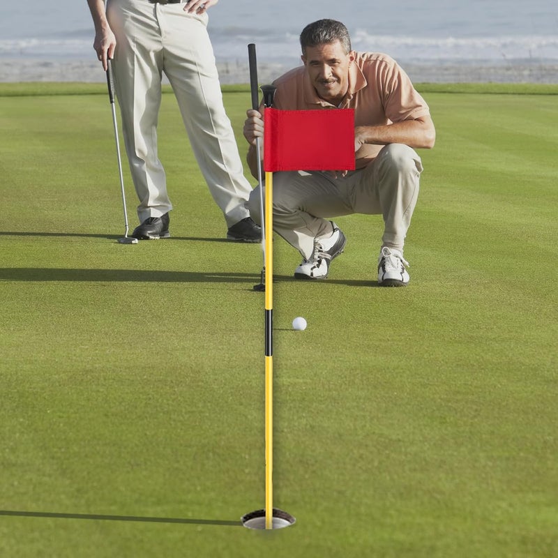 asdmm Golf Flagstick with Ball Retrieval Base - Portable Putting Green Flag Stick for Yard, Practice Green, Club, Driving Range, 3FT Height, 5 Pcs - Image 4